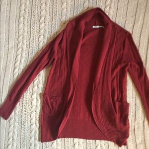 Urban Outfitter Kimichi Blue, red cardigan